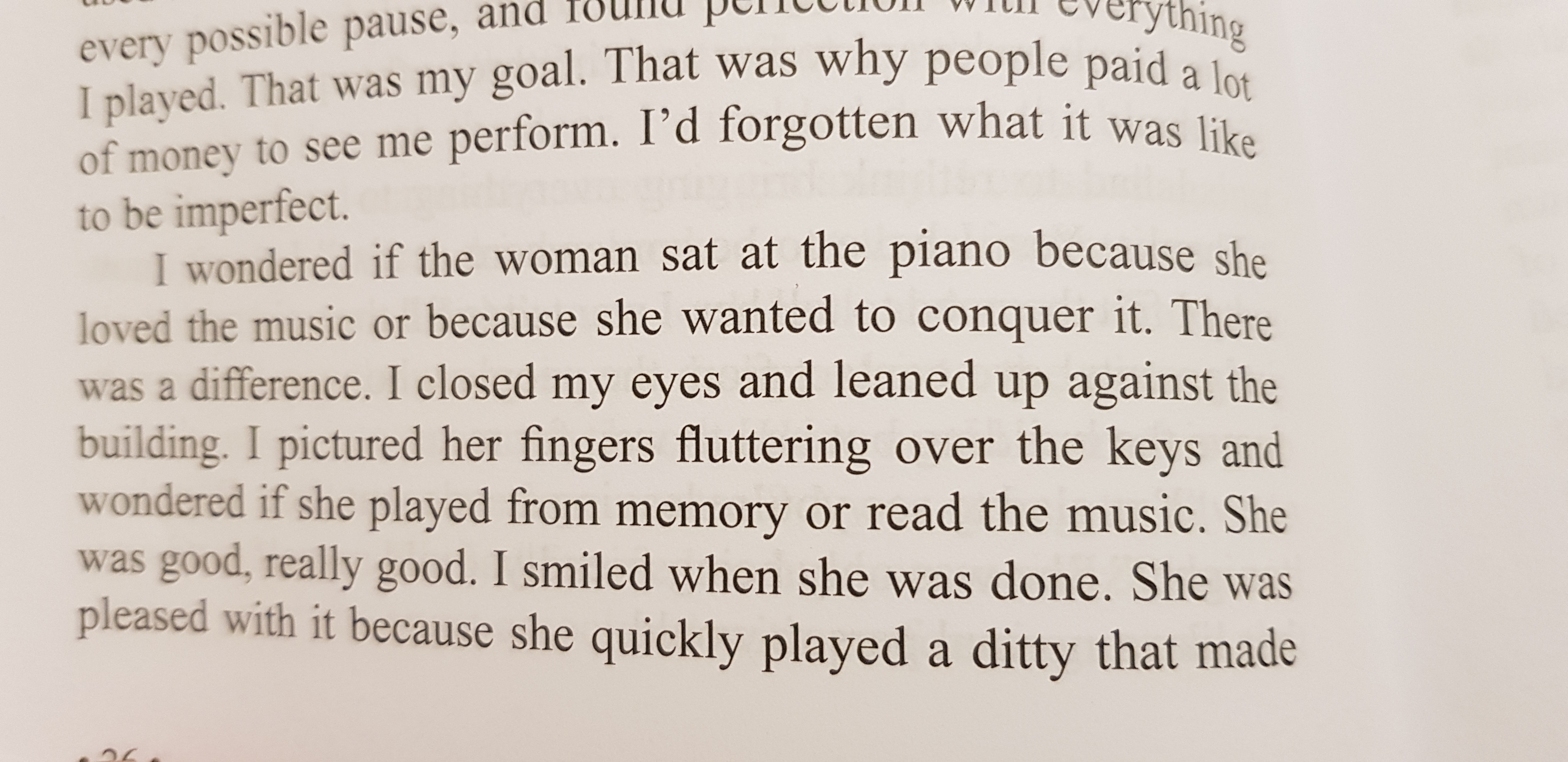 Listen by Kris Bryant Lilly wondering about Hope playing the piano for conquest