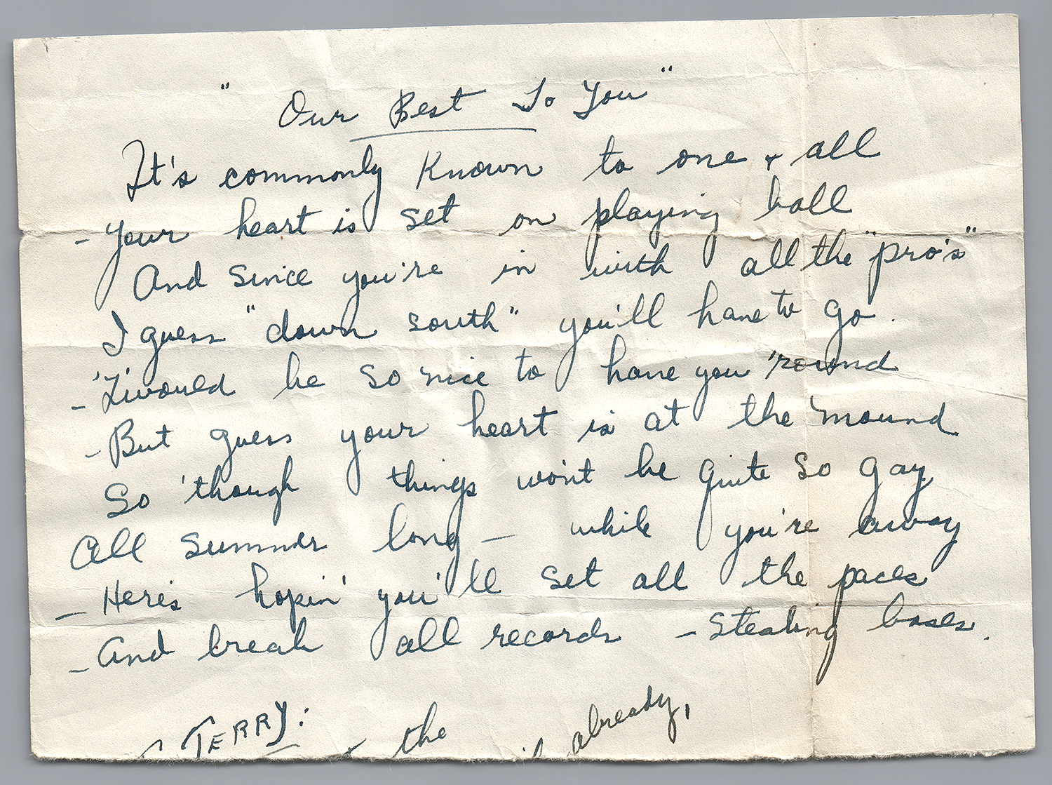 a secret love terry and pat love letters